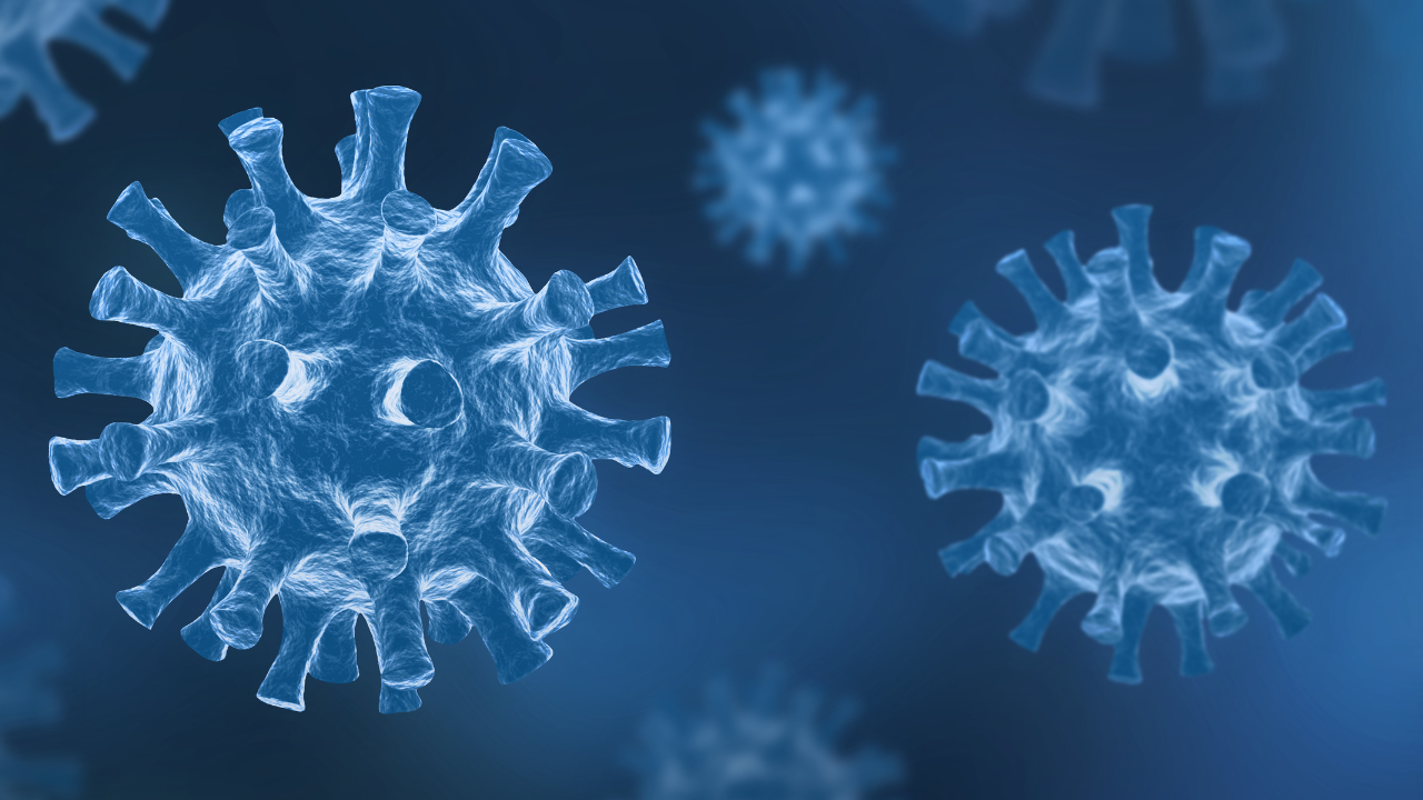 Coronavirus COVID-19 - Arrière-plan de virus flottant - Virologie et Microbiologie 3D. Image Credit: Adobe Stock Images/JeromeCronenberger